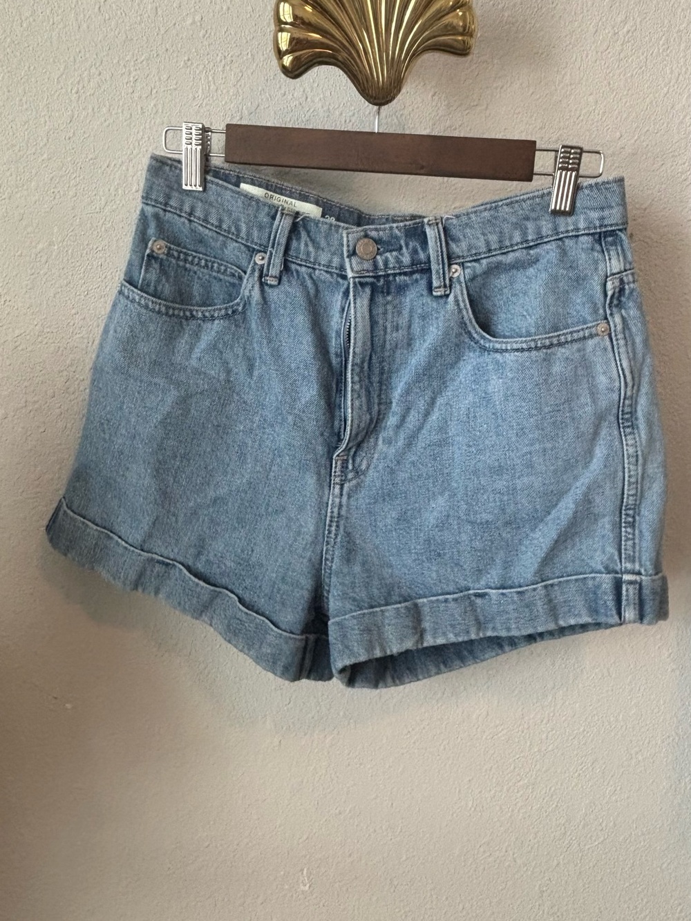 GAP Light Blue Rolled-Cuff Denim Shorts